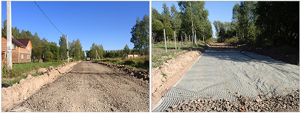 Строительство дорог в поселке «Яблоневый сад» 