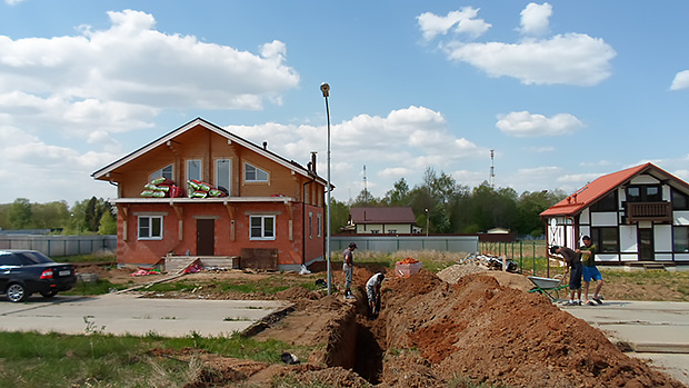 Подключение газа к готовым домам в КП «Усадьба Соколово»